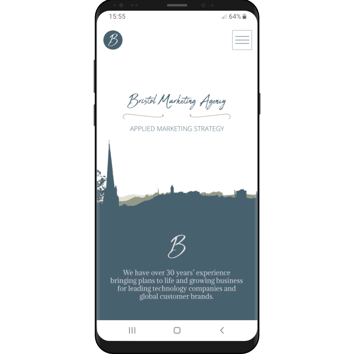 Bristol Marketing Agency homepage on mobile